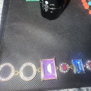 Heidi Daus Gold/ Purple/Blue/Red Toggle Bracelet